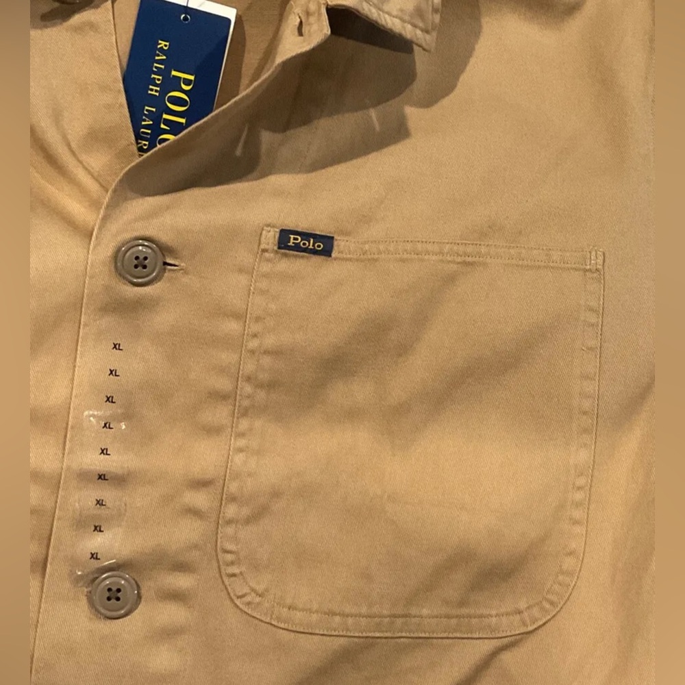 POLO Ralph Lauren Men’s Twill Utility Overshirt Chore Jacket Tan Beige NWT - Picture 6 of 11